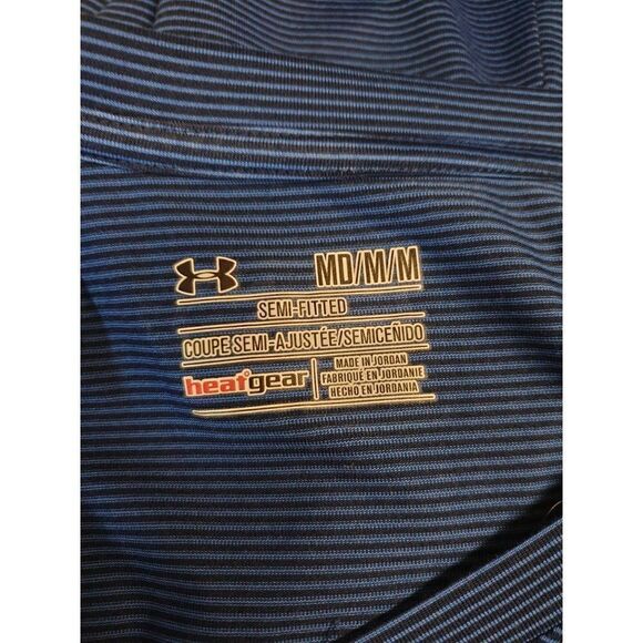 Under Armour Women's UA V-Neck Short Sleeve Tee Semi-Fitted Top Striped M NWOT - Picture 6 of 6